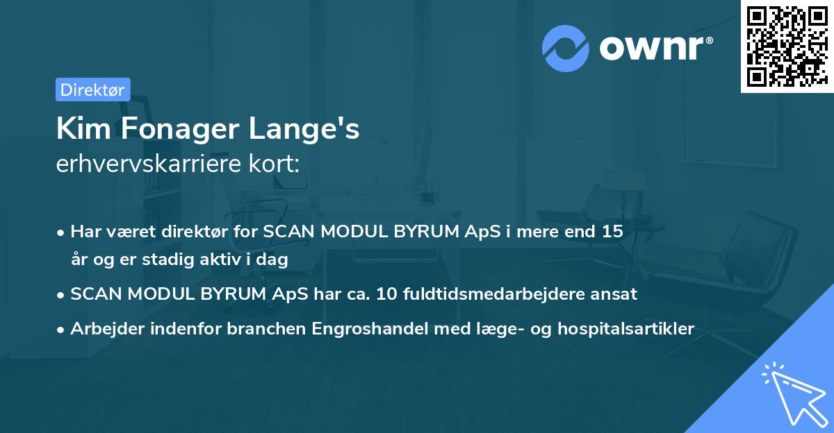 Kim Fonager Lange's erhvervskarriere kort