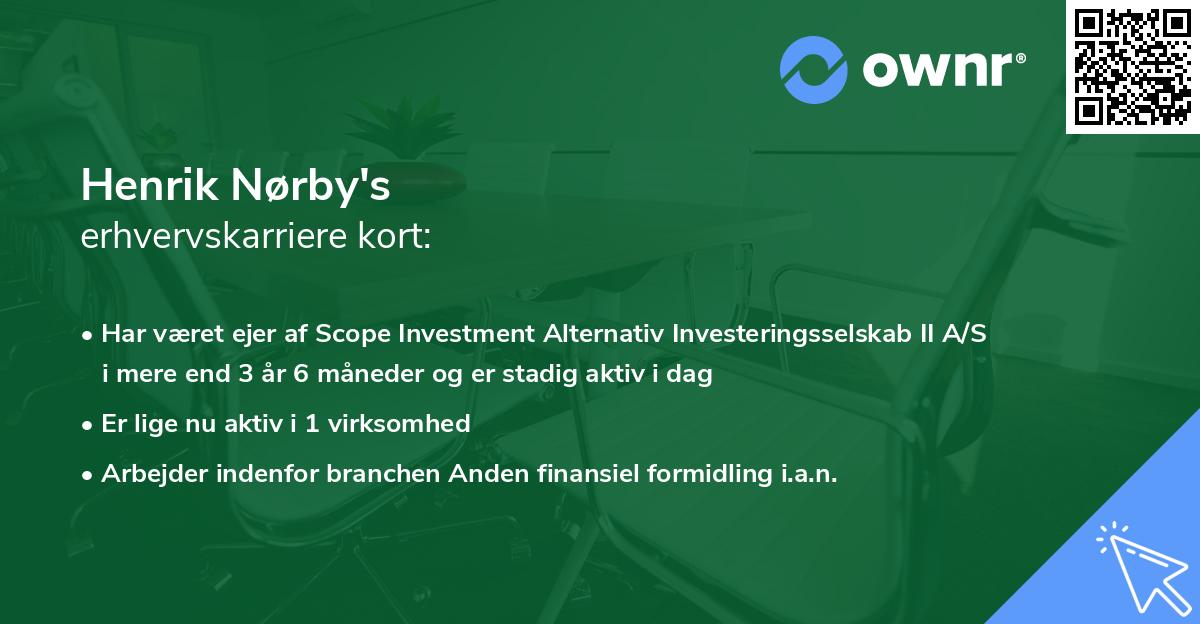 Henrik Nørby's erhvervskarriere kort