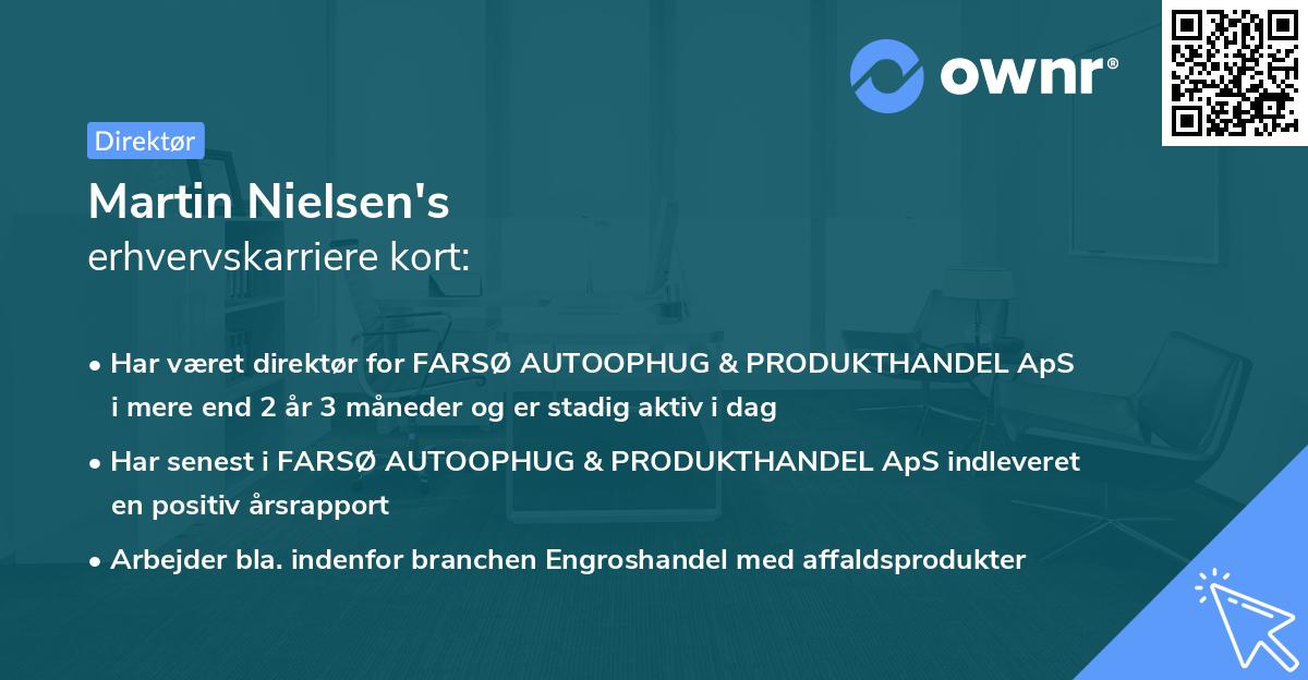 Martin Nielsen's erhvervskarriere kort