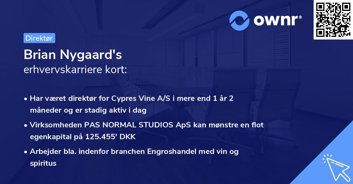 Brian Nygaard's erhvervskarriere kort