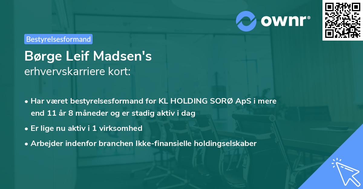 Børge Leif Madsen's erhvervskarriere kort