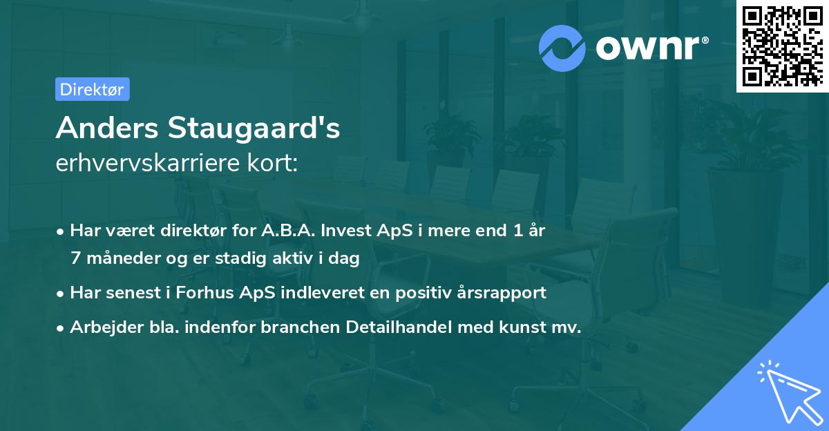 Anders Staugaard's erhvervskarriere kort