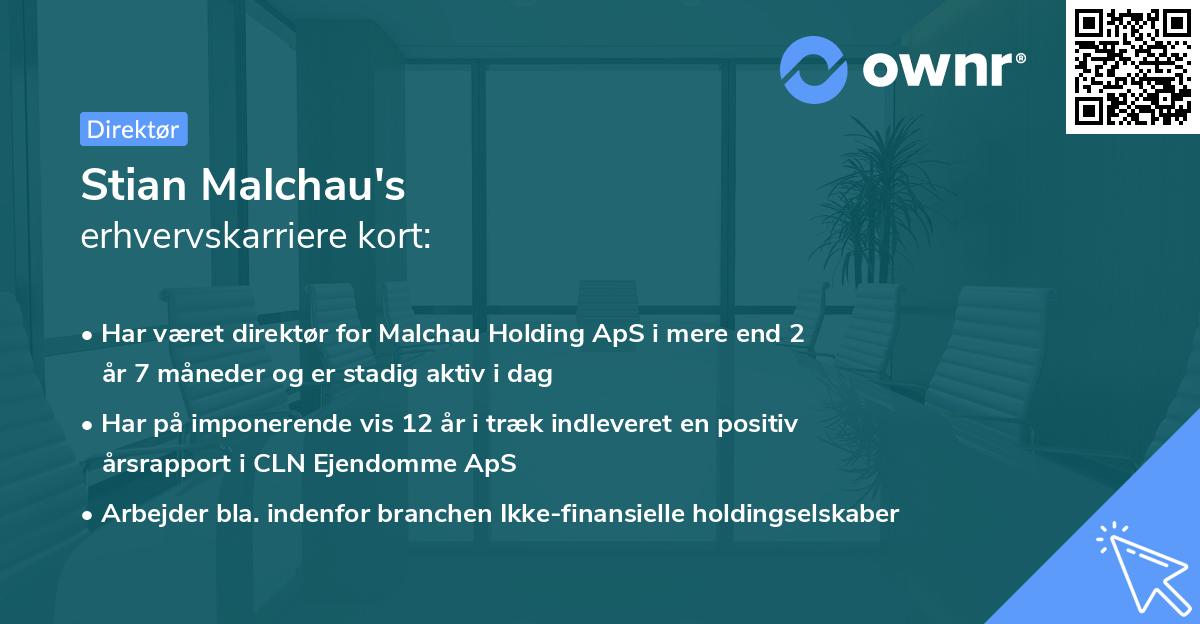 Stian Malchau's erhvervskarriere kort