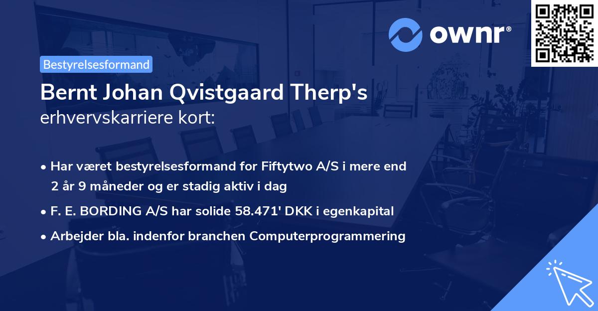 Bernt Johan Qvistgaard Therp's erhvervskarriere kort