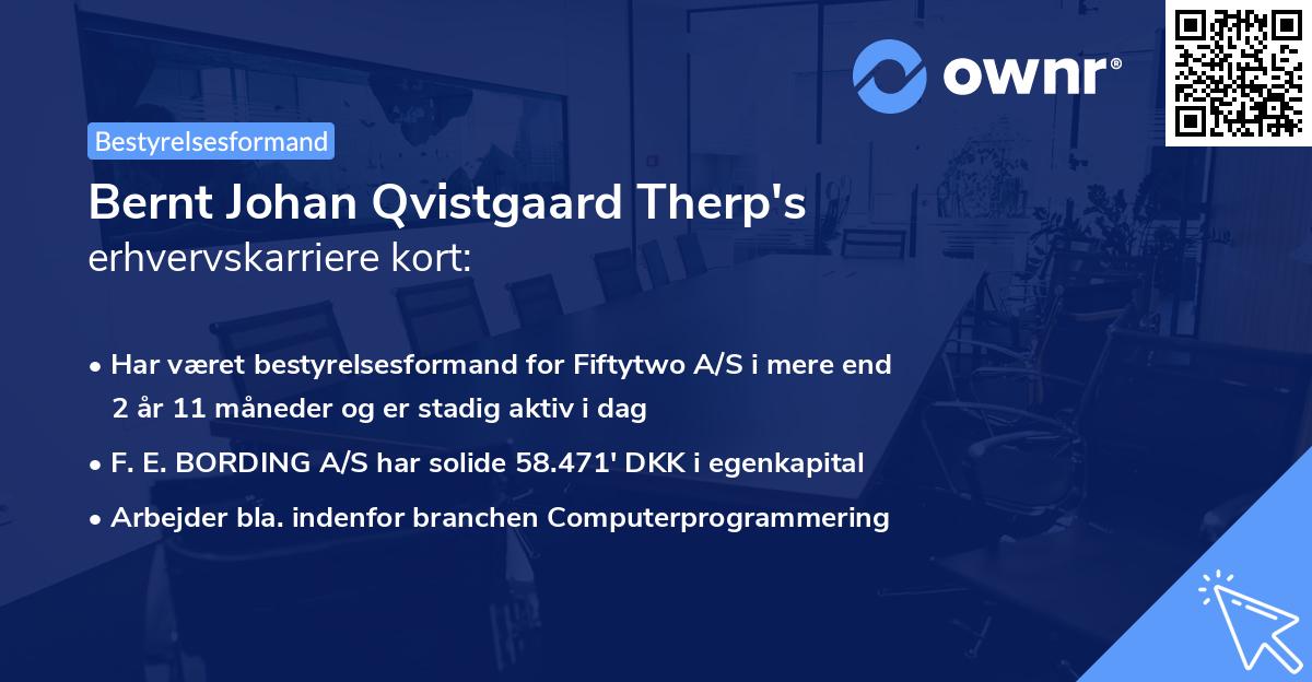 Bernt Johan Qvistgaard Therp's erhvervskarriere kort