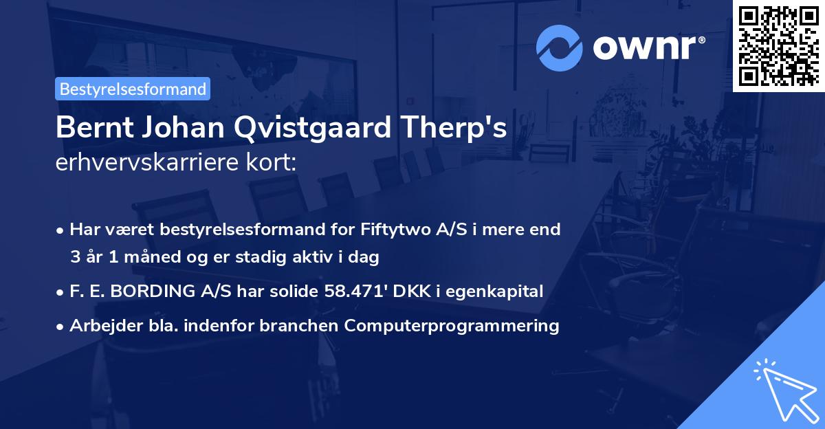 Bernt Johan Qvistgaard Therp's erhvervskarriere kort