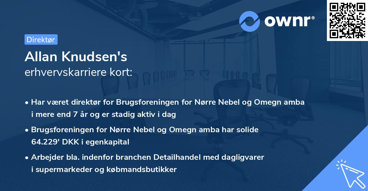 Allan Knudsen's erhvervskarriere kort