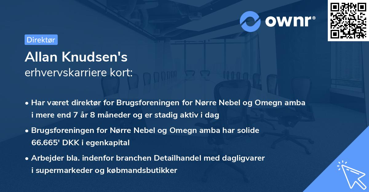 Allan Knudsen's erhvervskarriere kort