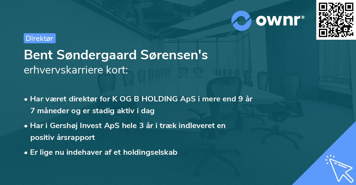 Bent Søndergaard Sørensen's erhvervskarriere kort