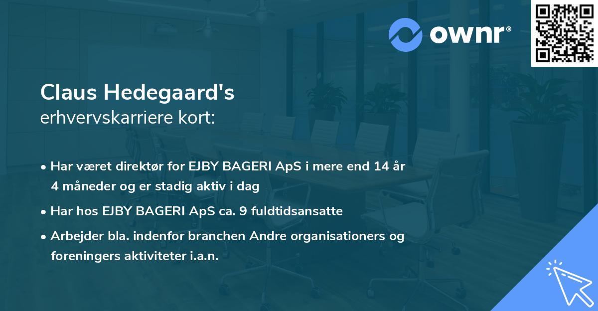 Claus Hedegaard's erhvervskarriere kort