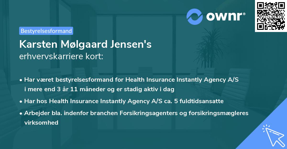 Karsten Mølgaard Jensen's erhvervskarriere kort