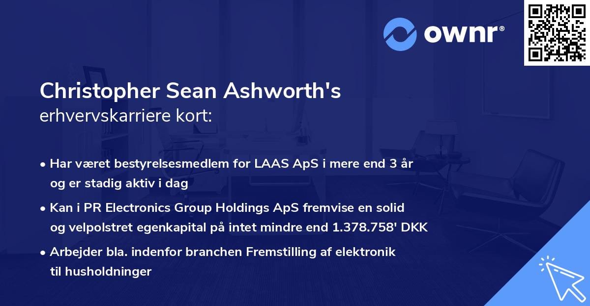 Christopher Sean Ashworth's erhvervskarriere kort