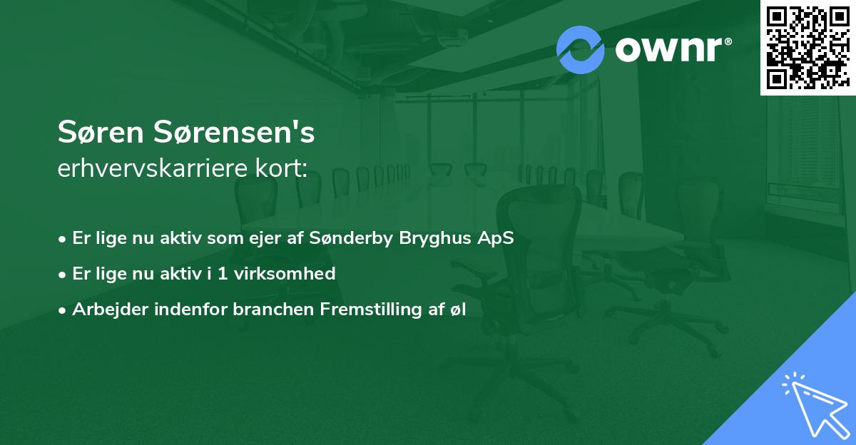 Søren Sørensen's erhvervskarriere kort