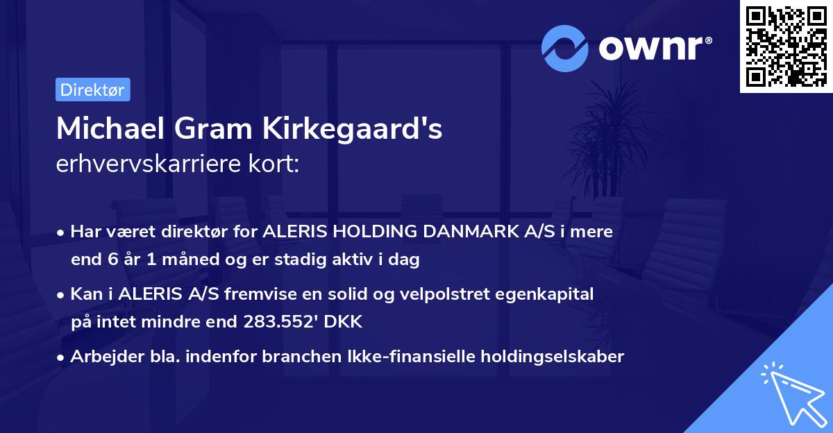 Michael Gram Kirkegaard's erhvervskarriere kort
