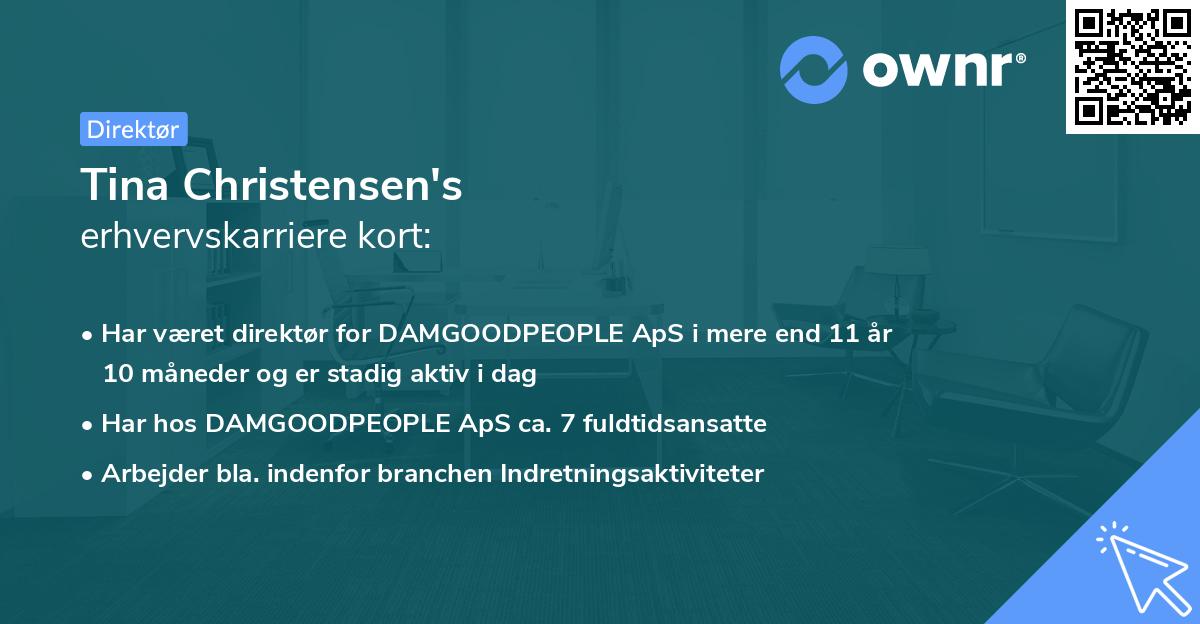 Tina Christensen's erhvervskarriere kort