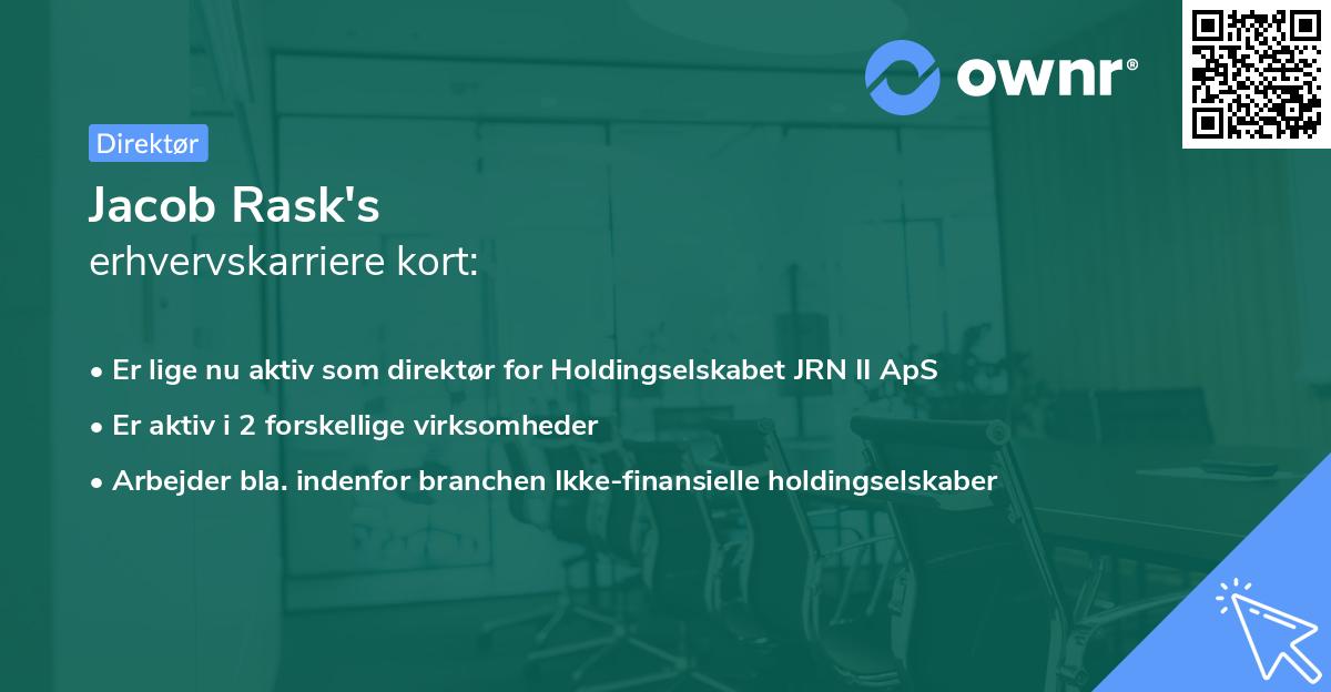Jacob Rask's erhvervskarriere kort