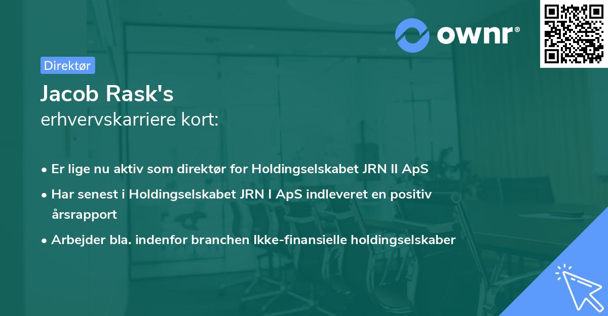 Jacob Rask's erhvervskarriere kort