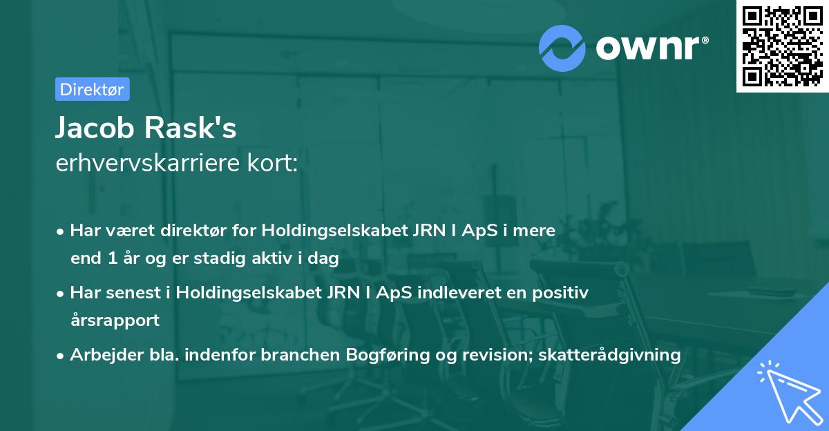 Jacob Rask's erhvervskarriere kort