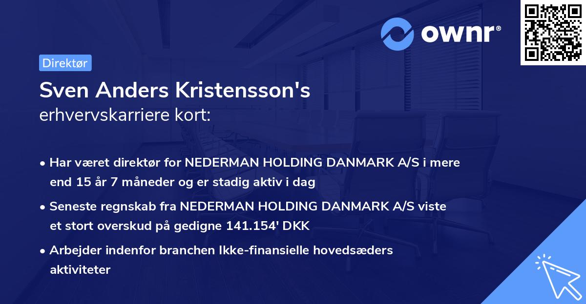 Sven Anders Kristensson's erhvervskarriere kort