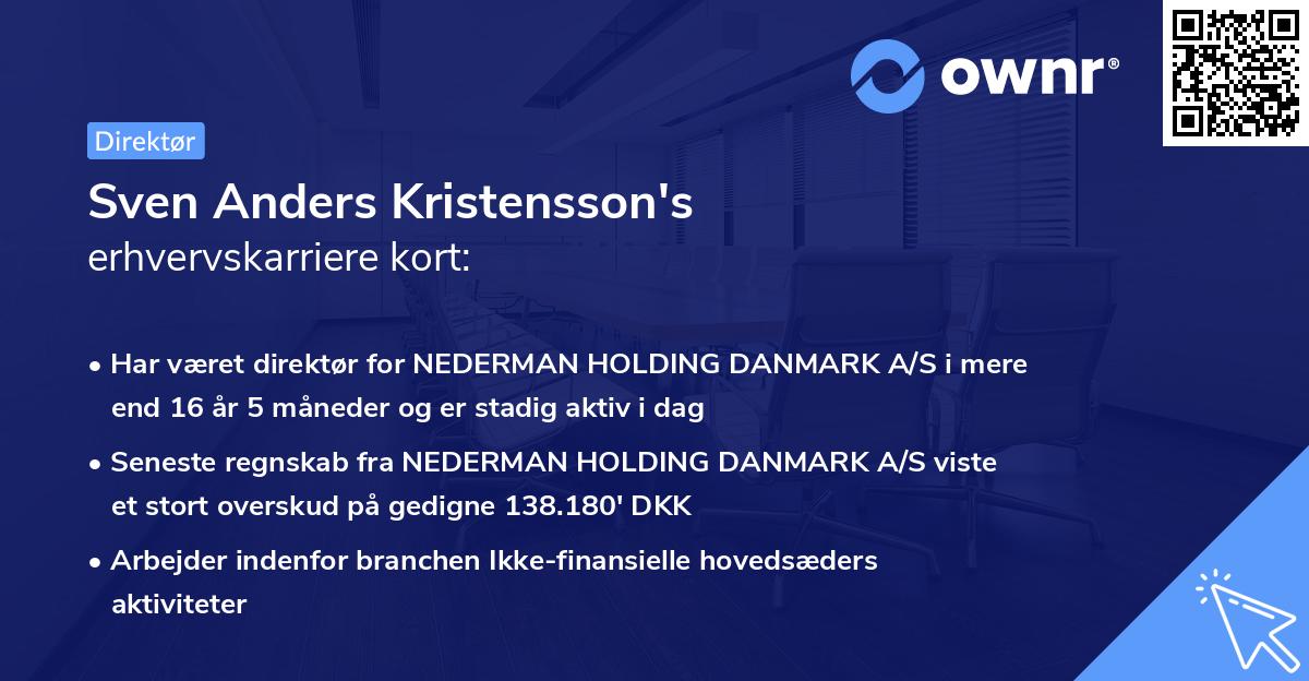 Sven Anders Kristensson's erhvervskarriere kort