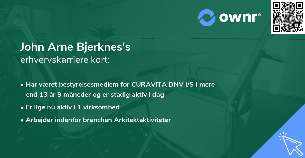 John Arne Bjerknes's erhvervskarriere kort