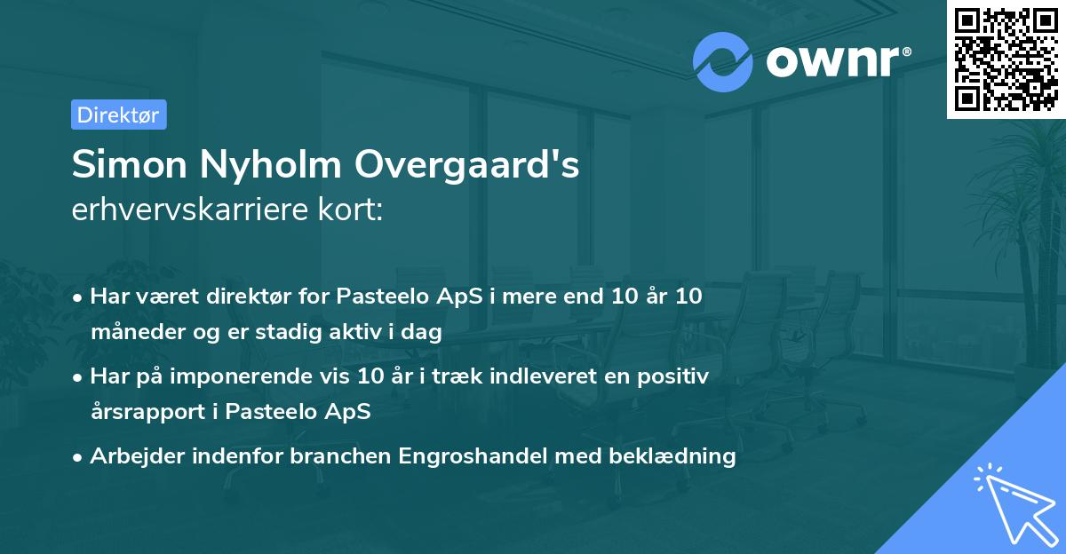 Simon Nyholm Overgaard's erhvervskarriere kort