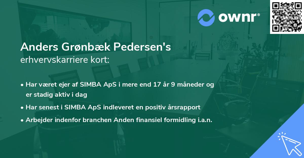 Anders Grønbæk Pedersen's erhvervskarriere kort