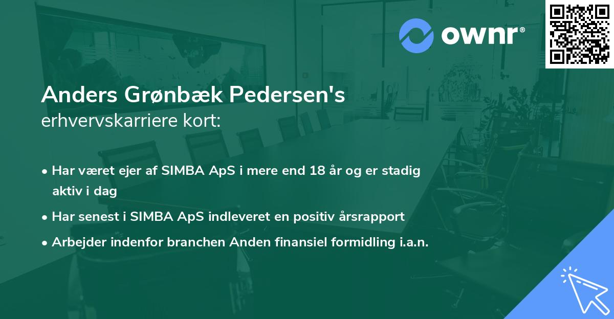 Anders Grønbæk Pedersen's erhvervskarriere kort