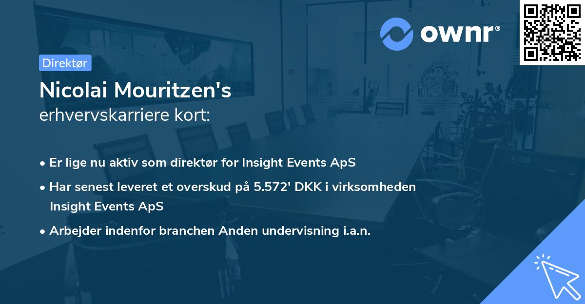 Nicolai Mouritzen's erhvervskarriere kort