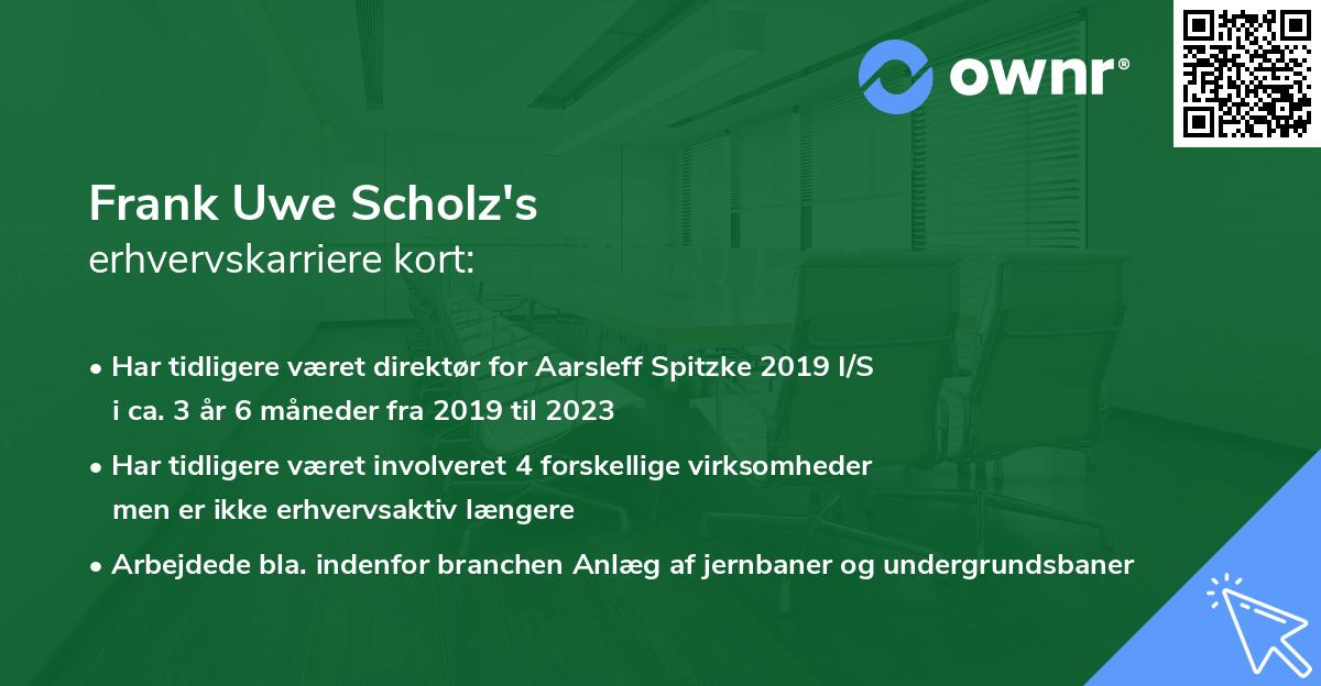 Frank Uwe Scholz's erhvervskarriere kort