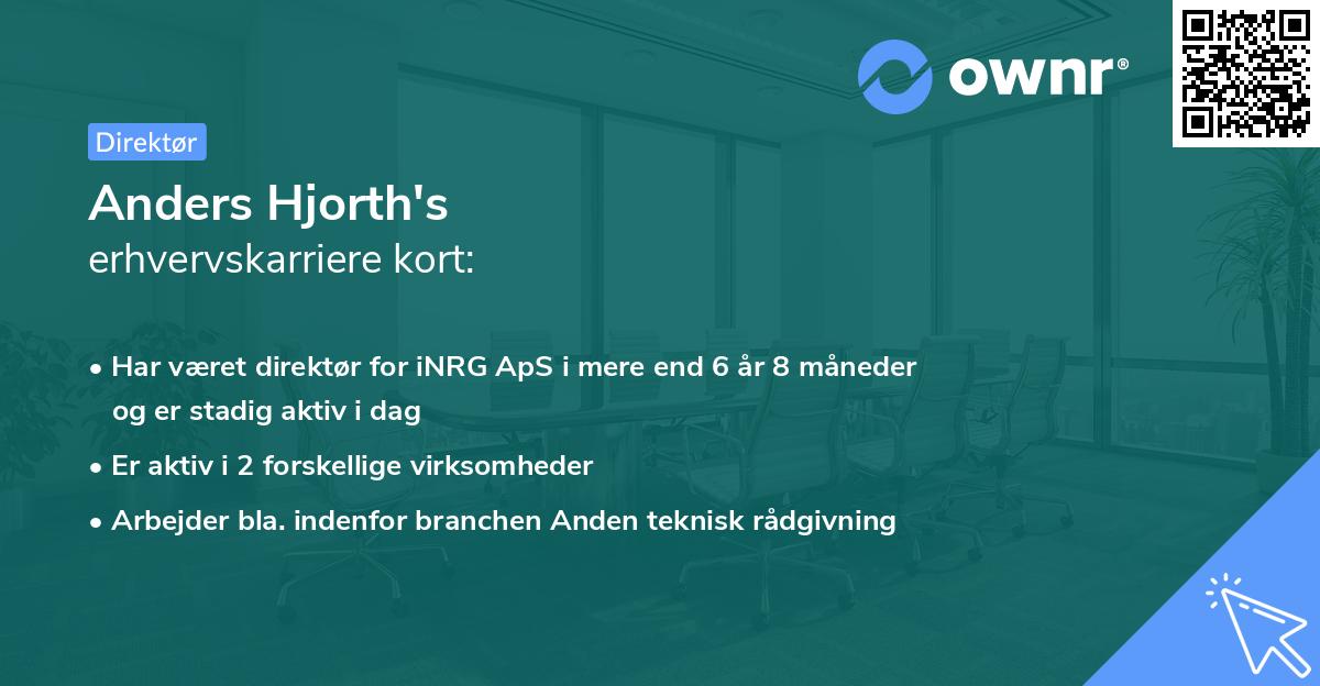Anders Hjorth's erhvervskarriere kort