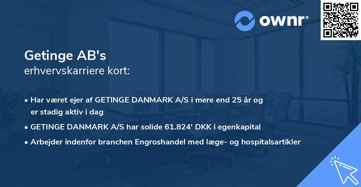 Getinge AB's erhvervskarriere kort