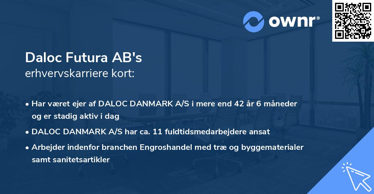Daloc Futura AB's erhvervskarriere kort