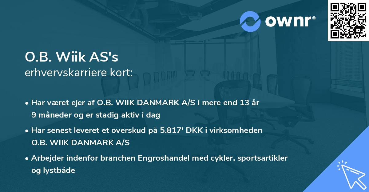 O.B. Wiik AS's erhvervskarriere kort