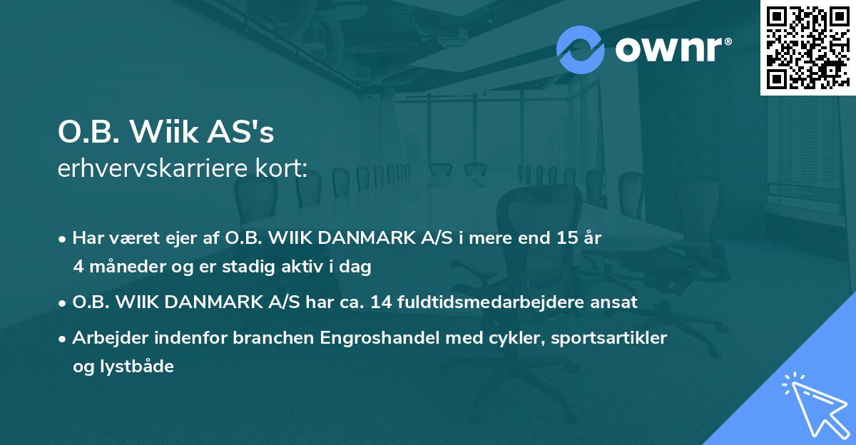 O.B. Wiik AS's erhvervskarriere kort