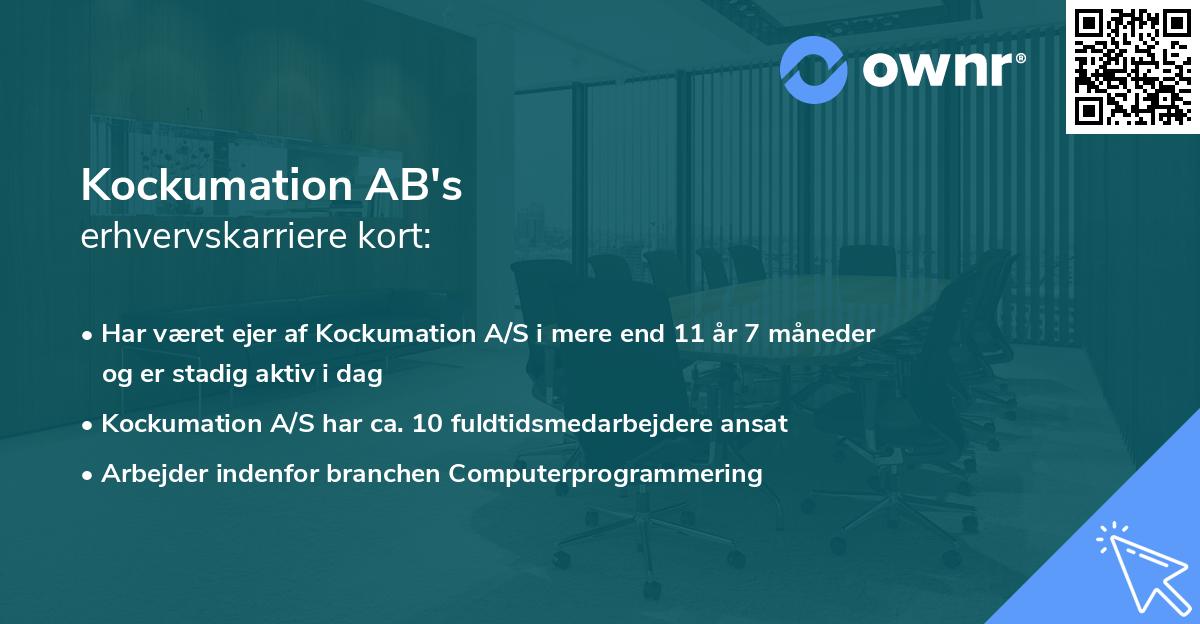 Kockumation AB's erhvervskarriere kort