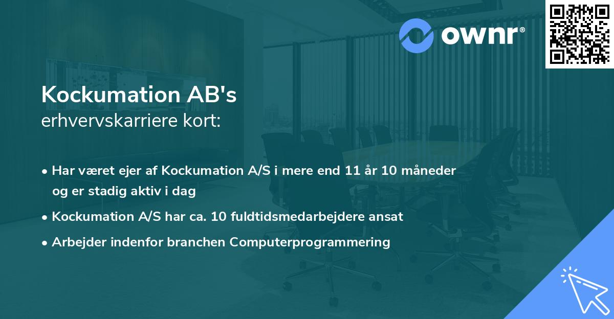 Kockumation AB's erhvervskarriere kort