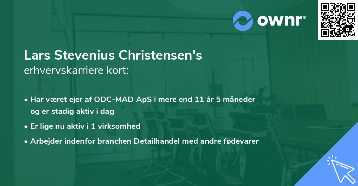 Lars Stevenius Christensen's erhvervskarriere kort