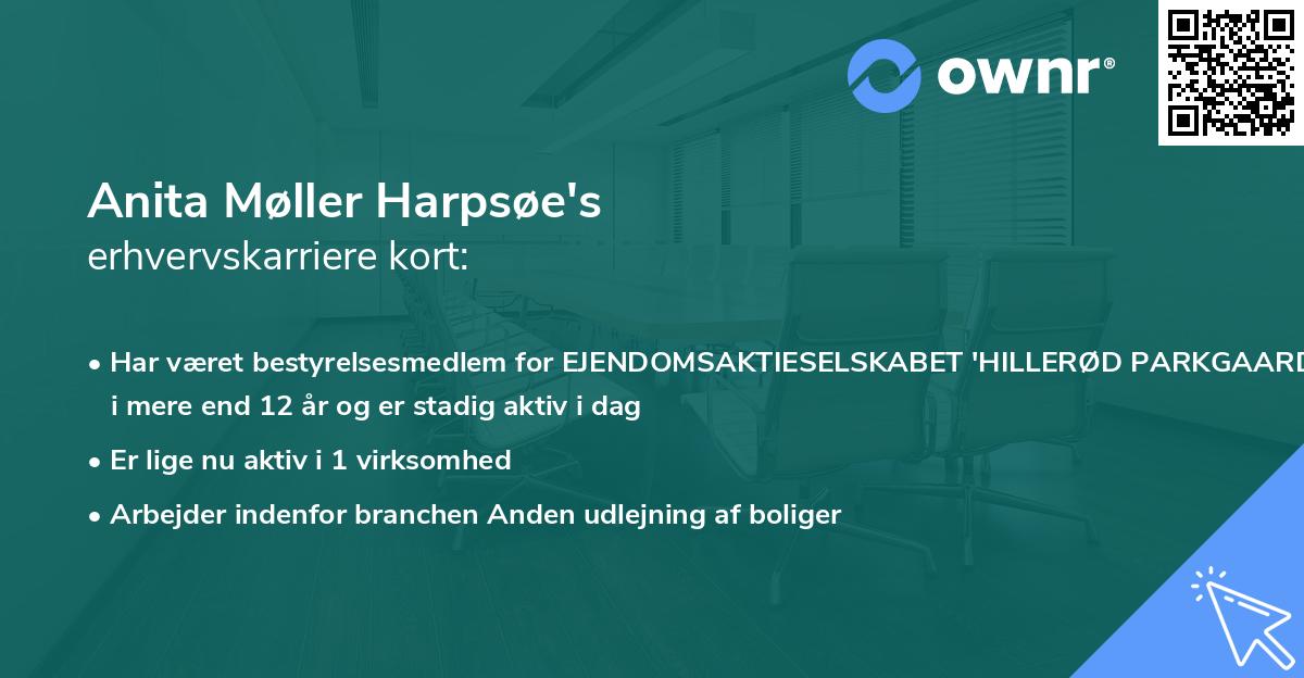 Anita Møller Harpsøe's erhvervskarriere kort