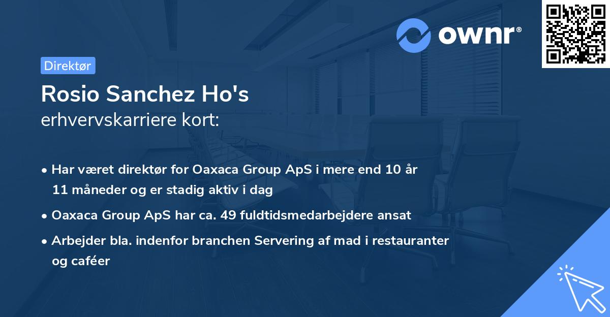 Rosio Sanchez Ho's erhvervskarriere kort