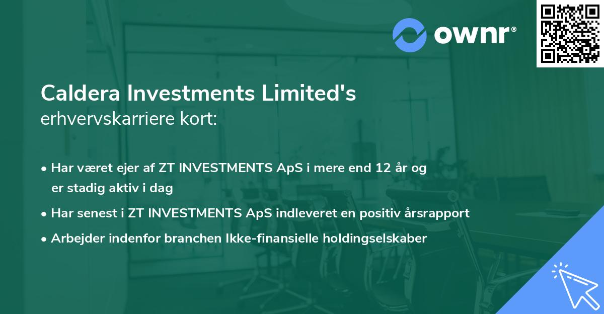 Caldera Investments Limited's erhvervskarriere kort