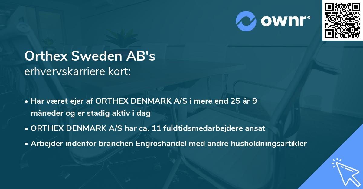 Orthex Sweden AB's erhvervskarriere kort