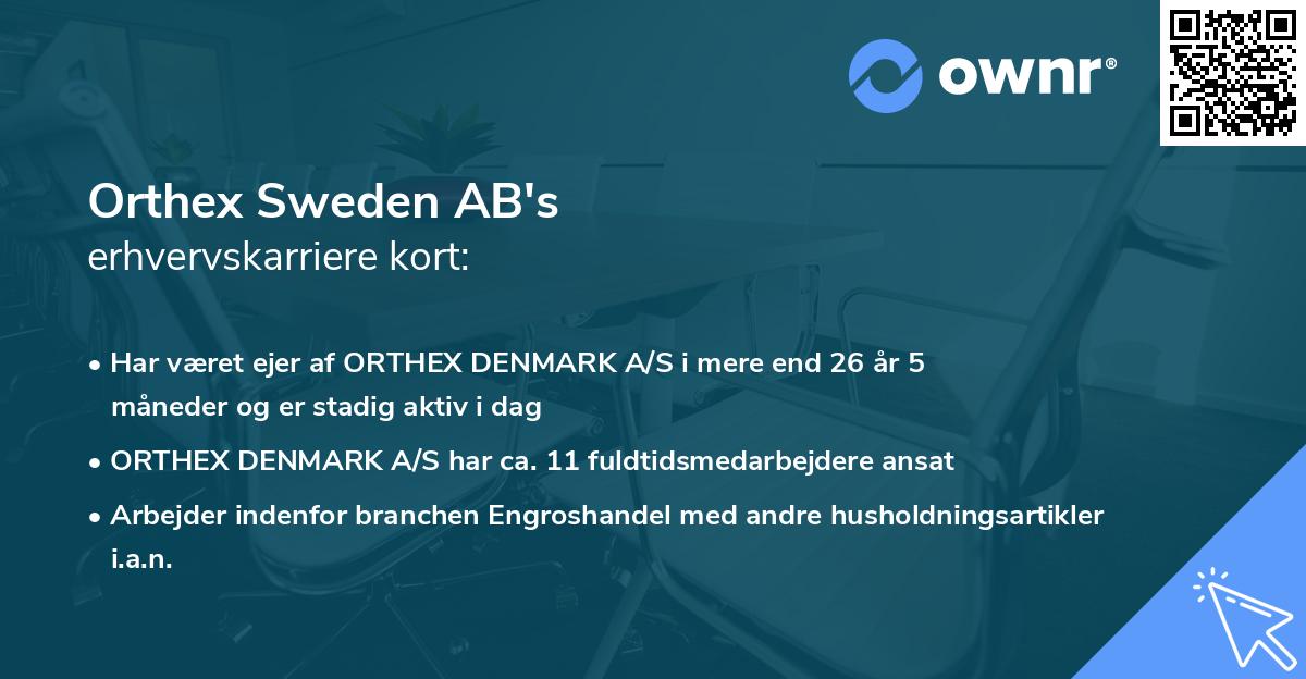 Orthex Sweden AB's erhvervskarriere kort