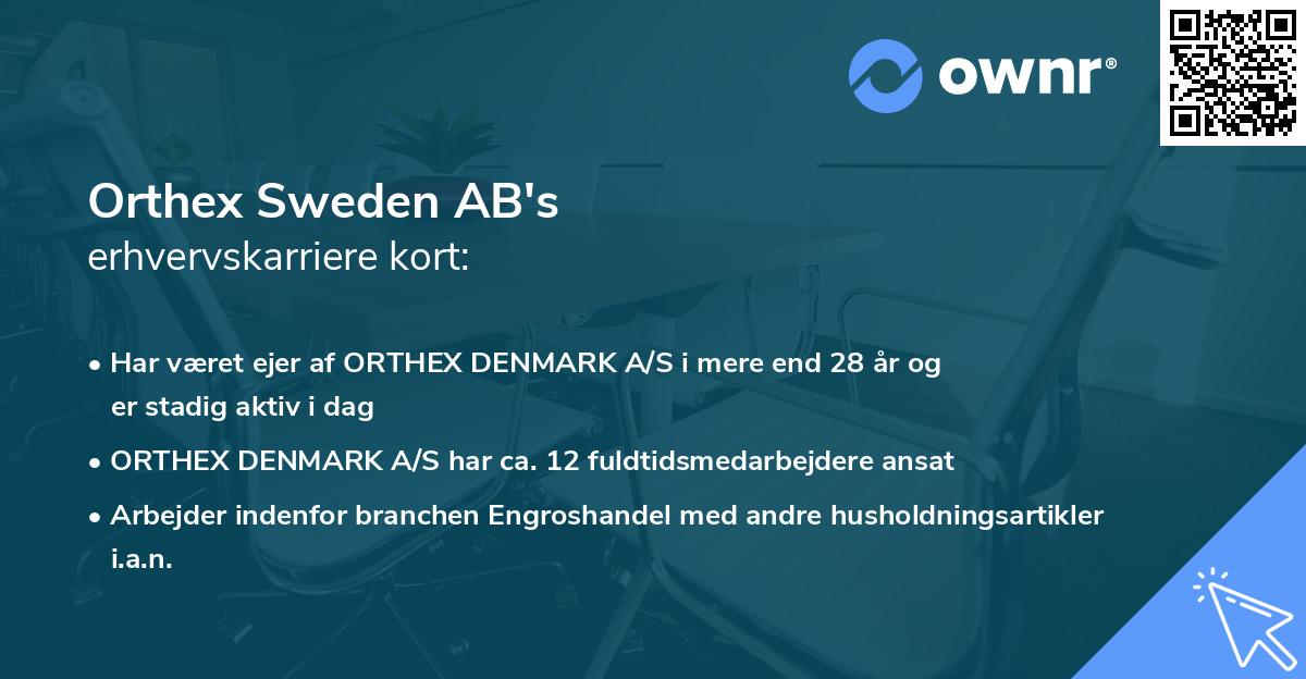 Orthex Sweden AB's erhvervskarriere kort