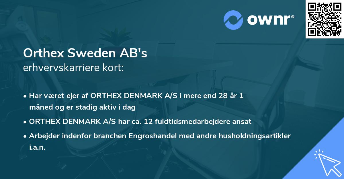 Orthex Sweden AB's erhvervskarriere kort