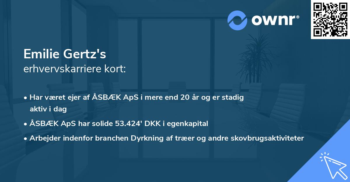 Emilie Gertz's erhvervskarriere kort