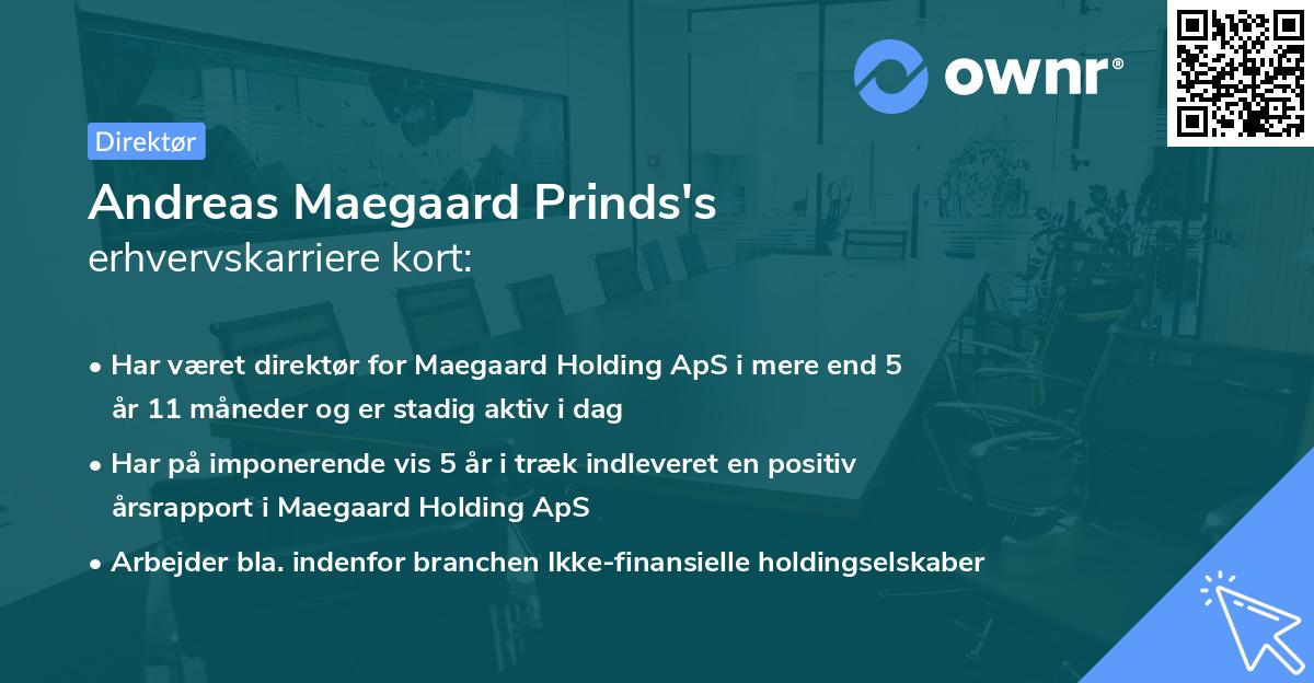 Andreas Maegaard Prinds's erhvervskarriere kort