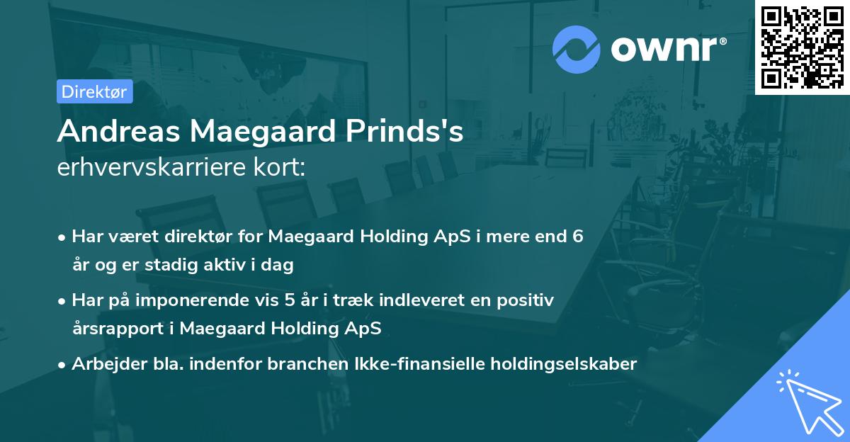 Andreas Maegaard Prinds's erhvervskarriere kort