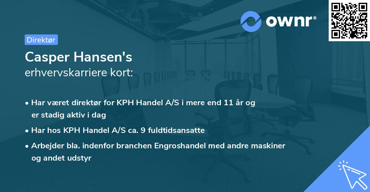 Casper Hansen's erhvervskarriere kort