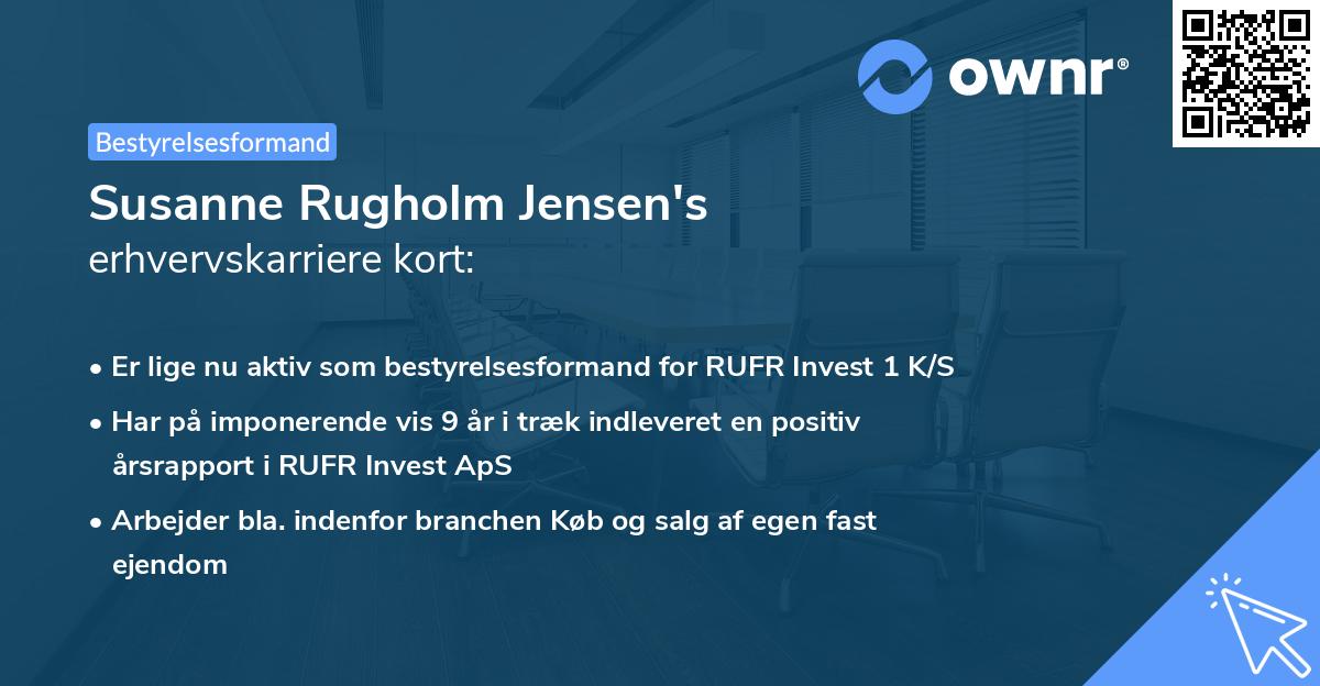 Susanne Rugholm Jensen's erhvervskarriere kort